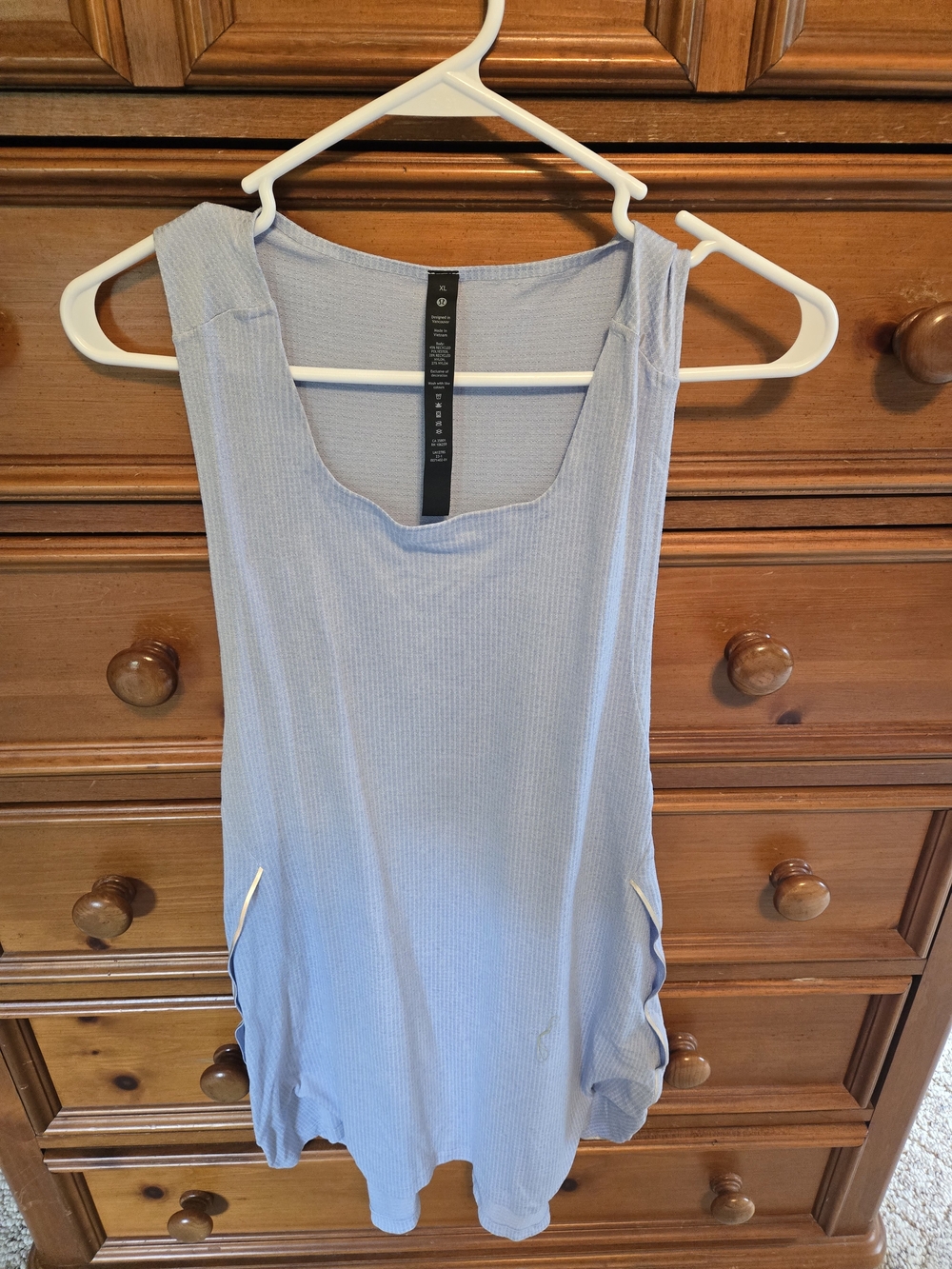 lululemon athletica Light Blue Ribbed Square-Neck Tank